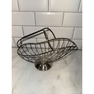 VINTAGE SILVER PLATED WIRE WINE BOTTLE CADDY - Holds 750ml Bottle‎